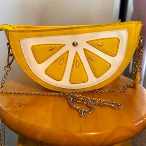 Lemon Slice Crossbody Bag NWT Purse Kitschy Novelty Faux Leather
